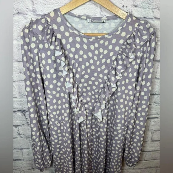 Zara Women's Purple and White Dress - Picture 3 of 7